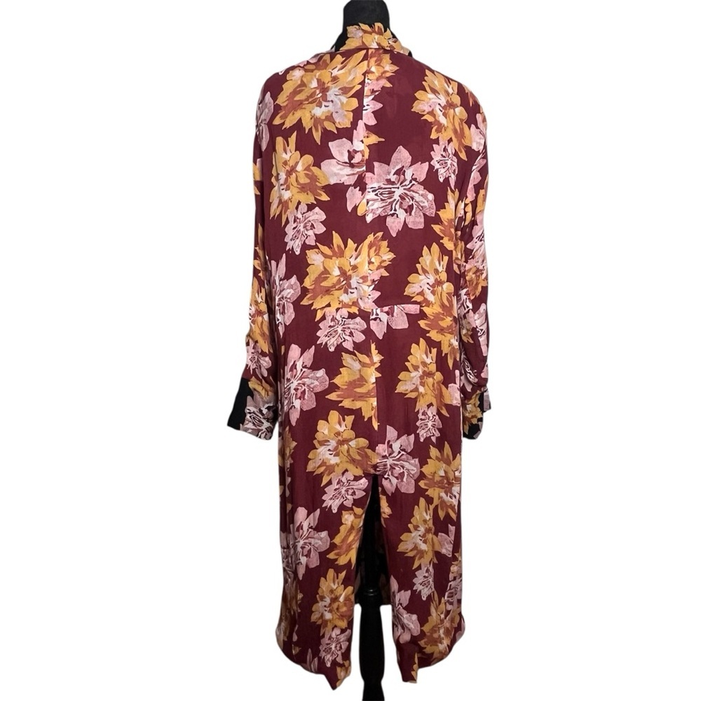 Free People We The Free Niya Floral Print Duster Jacket – Cranberry Combo (M) - Picture 9 of 12